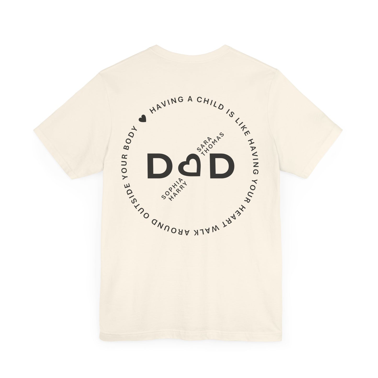 Heart Dad Tee Patronizable with kids name