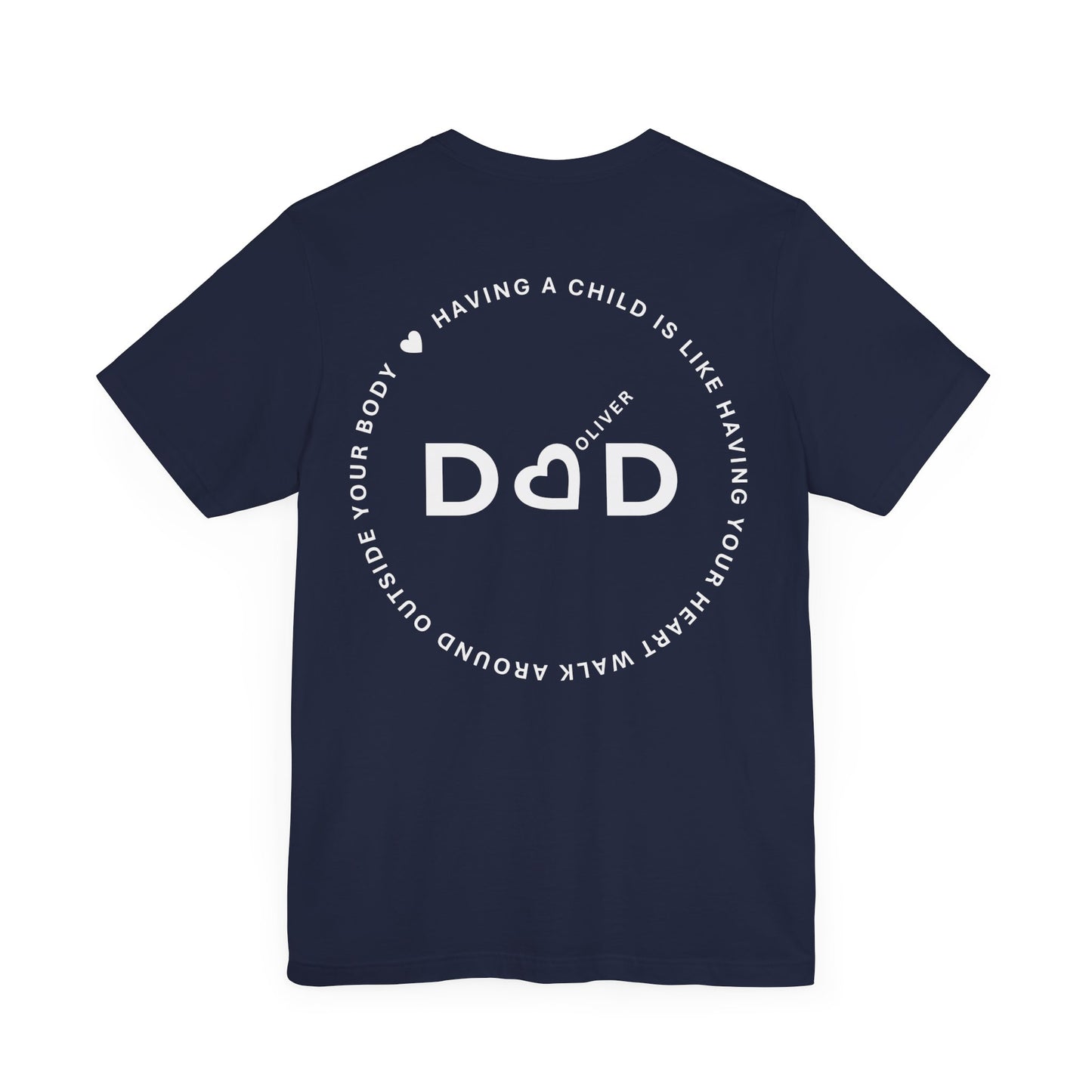 Heart Dad Tee Patronizable with kids name