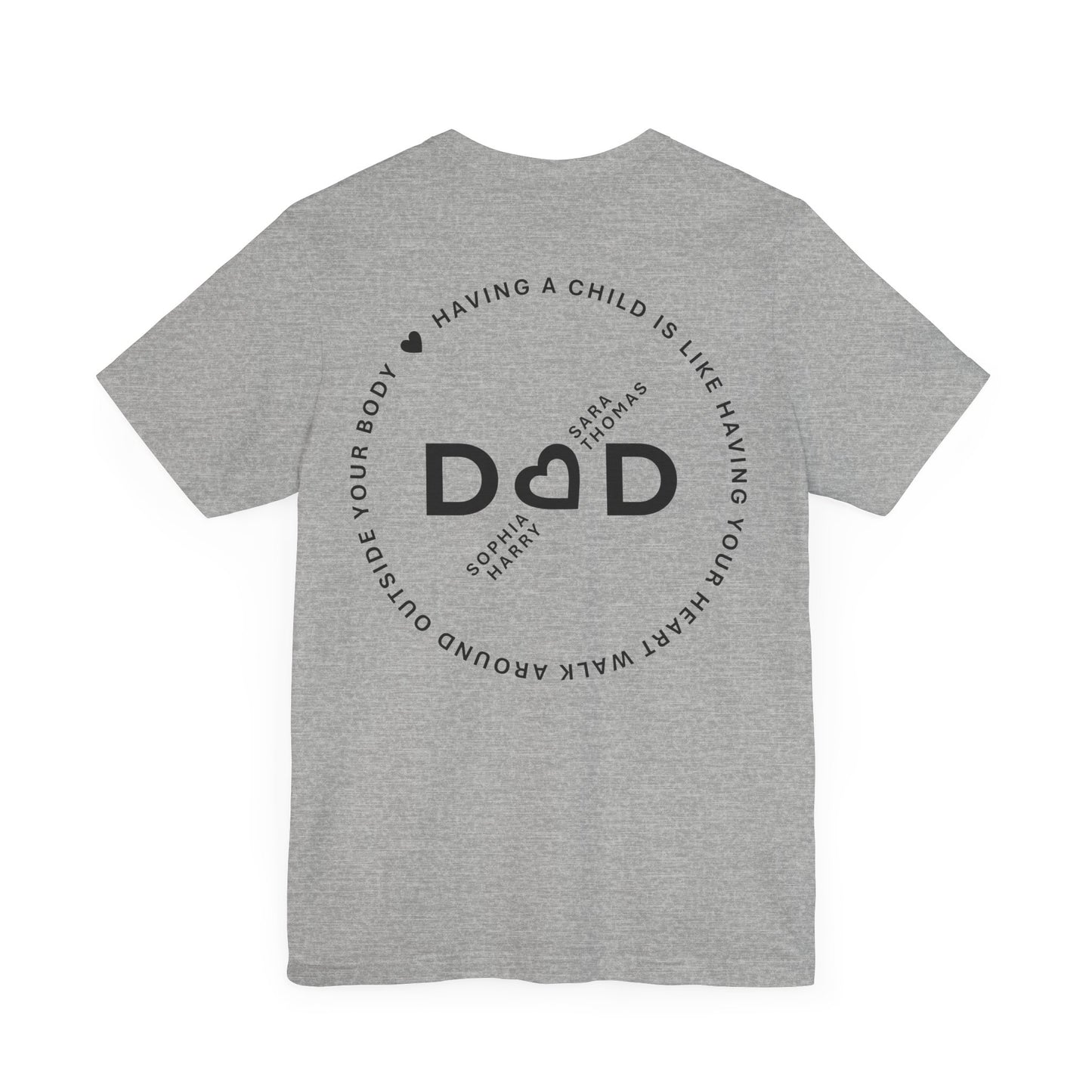 Heart Dad Tee Patronizable with kids name