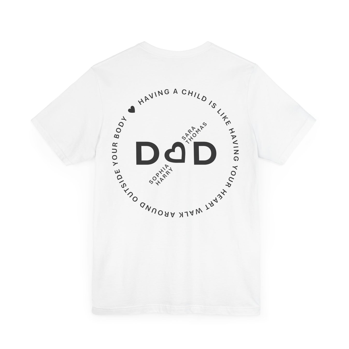 Heart Dad Tee Patronizable with kids name